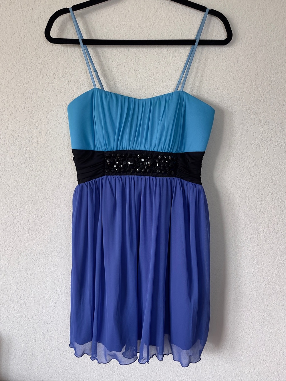 Trixxi Vintage Y2K Blue Colorblock Formal Dress Girls’/Juniors’ Size XL